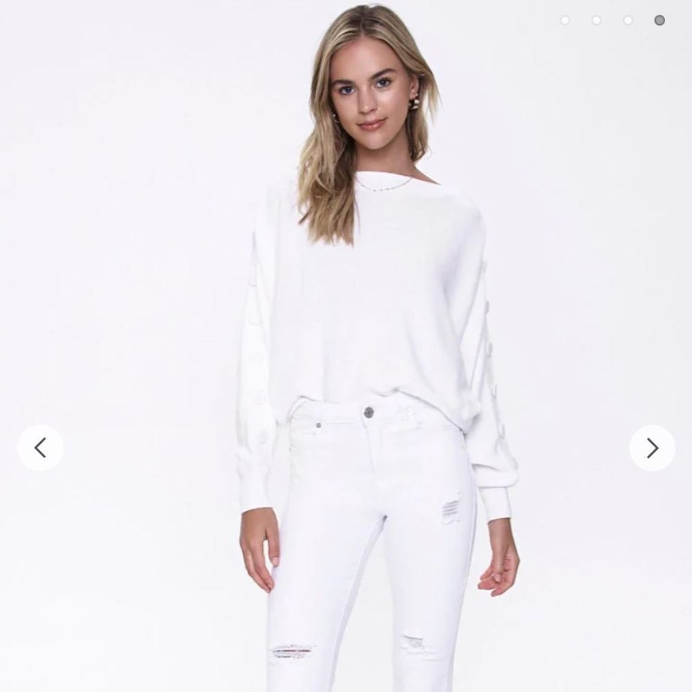 Buttoned Dolman Sleeve Sweater